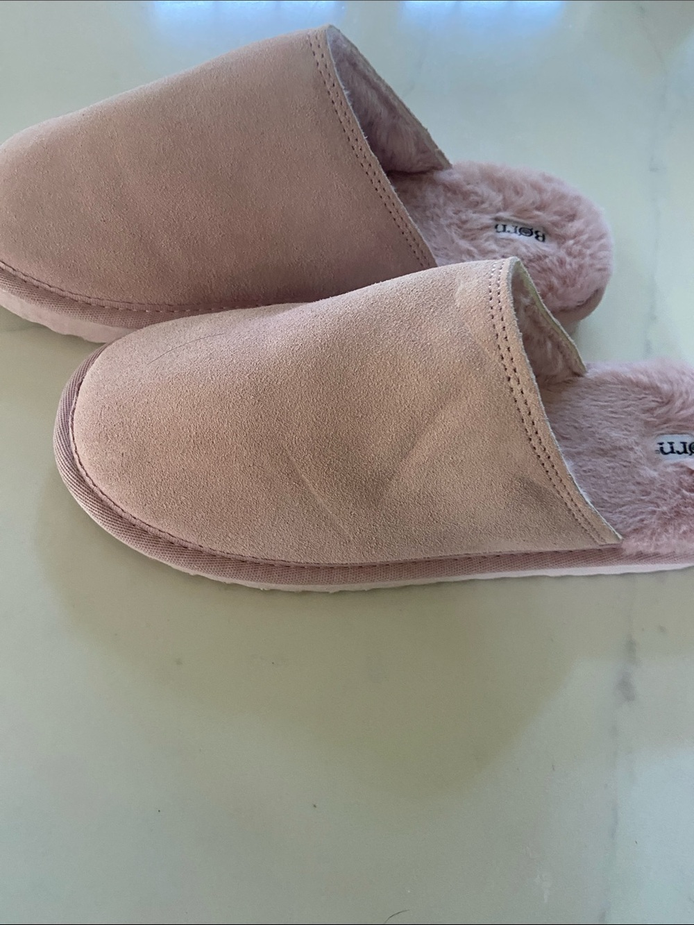 Born Blush Pink Faux Suede Slip-On Slippers - Picture 3 of 15